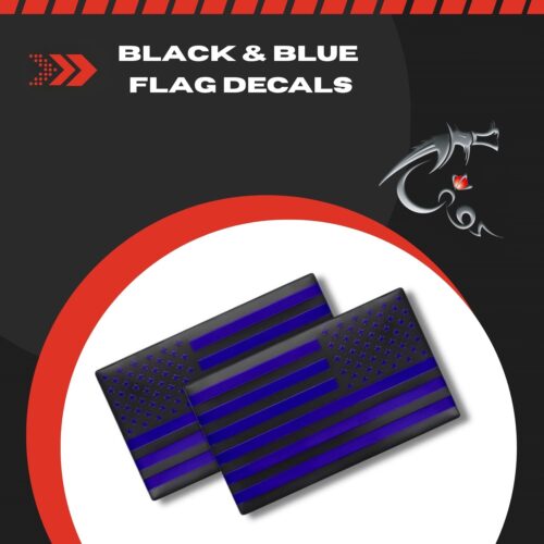 DragonWorks Performance All Black and Blue Flag Decals