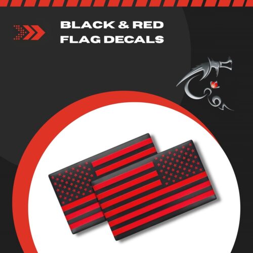 DragonWorks Performance All Black and Red Flag Decals